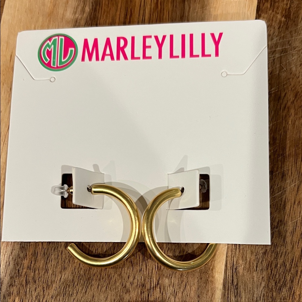 Marleylilly Brush Gold Hoops NEW